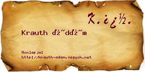 Krauth Ádám névjegykártya