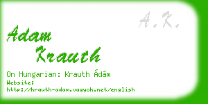 adam krauth business card